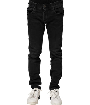 Dolce & Gabbana Black Cotton Skinny Men Denim Jeans