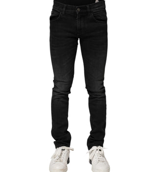 Vaqueros ajustados de algodón negro de Dolce &amp; Gabbana para hombre