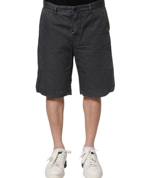 Bermudas vaqueras elásticas de algodón gris oscuro de Dolce &amp; Gabbana