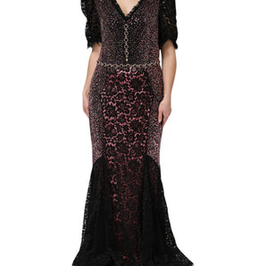 Dolce & Gabbana Multicolor Embellished Mermaid Gown Dress