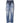 Dsquared² Blue Tattered Cotton Mid Waist Straight Denim Jeans