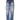 Dsquared² Blue Tattered Cotton Mid Waist Straight Denim Jeans