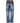 Dsquared² Blue Tattered Cotton Mid Waist Straight Denim Jeans