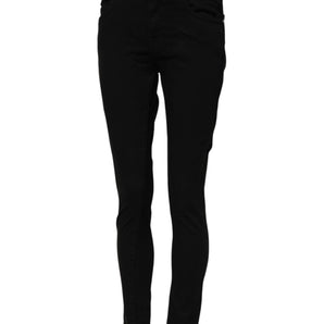 Dolce & Gabbana Black Cotton Skinny Mid Waisted Denim Jeans
