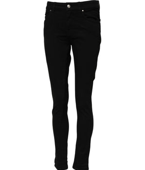 Dolce & Gabbana Black Cotton Skinny Mid Waisted Denim Jeans