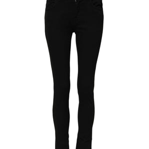 Dolce & Gabbana Black Skinny Cotton Mid Waisted Denim Jeans