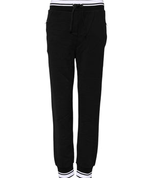 Dolce & Gabbana Black Cotton Mid Waist Jogger Pants