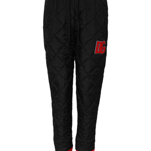 Dolce & Gabbana Black Quilted Mid Waist Jogger Pants