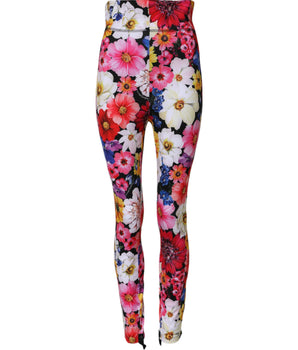 Dolce & Gabbana Multicolor Floral High Waist Leggings Pants