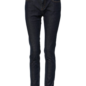 Dolce & Gabbana Blue Skinny Cotton Mid Waisted Denim Jeans