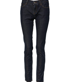 Dolce & Gabbana Blue Skinny Cotton Mid Waisted Denim Jeans