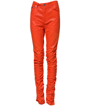 Dolce & Gabbana Orange Cotton High Waisted Denim Jeans