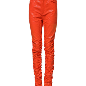 Dolce & Gabbana Orange Cotton High Waisted Denim Jeans