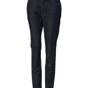 Dolce & Gabbana Blue Queen Patch AUDREY Mid Waist Denim Jeans