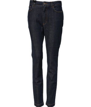 Dolce & Gabbana Blue Queen Patch AUDREY Mid Waist Denim Jeans