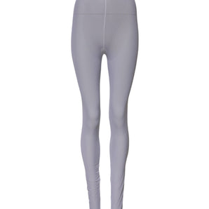 Dolce & Gabbana Gray Nylon DG Logo Mid Waisted Leggings Pants