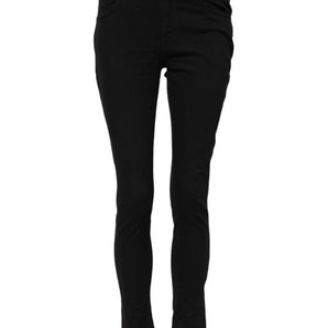 Dolce & Gabbana Black Skinny Cotton Mid Waisted Denim Jeans