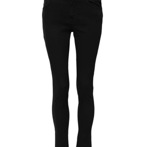 Dolce & Gabbana Black Cotton Skinny Mid Waisted Denim Jeans