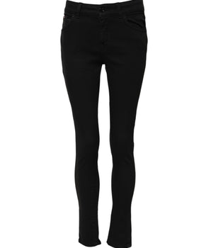 Dolce & Gabbana Black Cotton Skinny Mid Waisted Denim Jeans