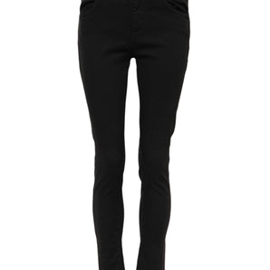 Dolce & Gabbana Black Cotton Skinny Mid Waisted Denim Jeans