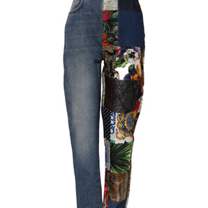 Dolce & Gabbana Blue AMBER Patchwork High Waist Denim Jeans