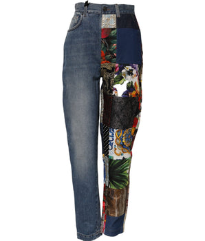 Dolce & Gabbana Blue AMBER Patchwork High Waist Denim Jeans