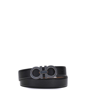 Ferragamo Black Calf Leather Bos Taurus Regular Belt