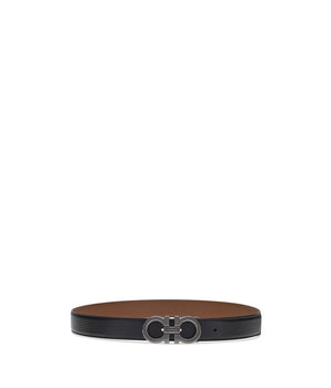 Ferragamo Black Calf Leather Bos Taurus Regular Belt