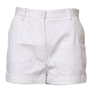 Dolce & Gabbana White Cotton Mid Waist Women Bermuda Shorts