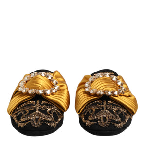 Dolce & Gabbana Multicolor Embellished Flat Sandals Shoes