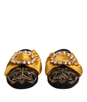 Dolce & Gabbana Multicolor Embellished Flat Sandals Shoes