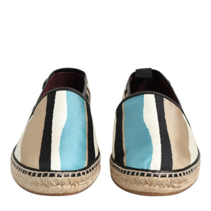 Dolce & Gabbana Multicolor Stripes Canvas Flat Espadrille Shoes