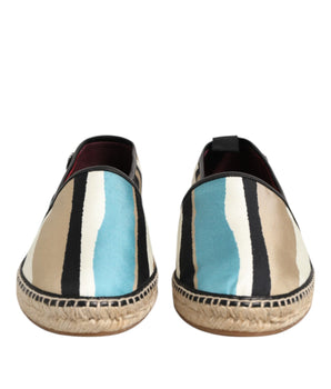 Dolce &amp; Gabbana Multicolor Stripes Canvas Flat Espadrille Shoes