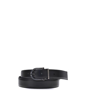 Ferragamo Black Calf Leather Bos Taurus Belt