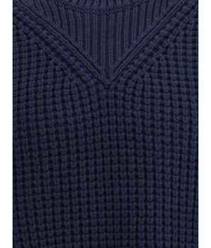 Jil Sander Blue Fleece Wool Sweatshirt