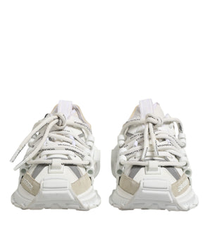 Dolce & Gabbana White Gray Low Top Space Sneakers Shoes