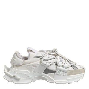 Dolce & Gabbana White Gray Low Top Space Sneakers Shoes