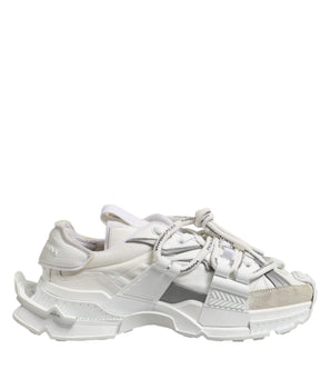 Dolce & Gabbana White Gray Low Top Space Sneakers Shoes