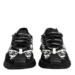 Dolce & Gabbana Black Logo Lace Up Low Top NS1 Sneakers Shoes