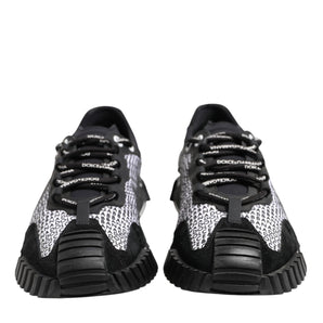 Dolce & Gabbana Black Logo Lace Up Low Top NS1 Sneakers Shoes