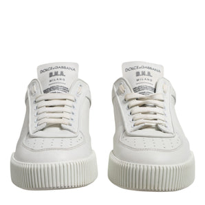 Dolce & Gabbana White Miami Leather Low Top Men Sneakers Shoes