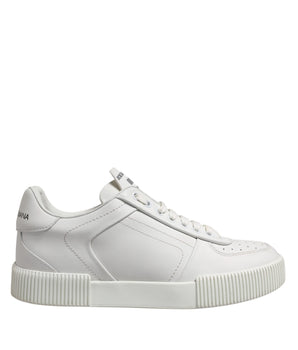 Dolce &amp; Gabbana White Miami Leather Low Top Men's Sneakers Shoes