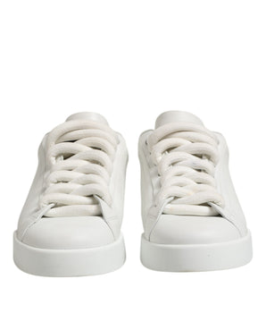 Dolce &amp; Gabbana White Logo Lace Up Low Top Men's Sneakers Shoes