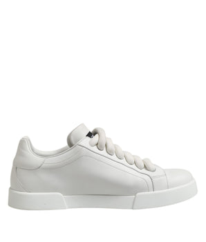 Dolce &amp; Gabbana White Logo Lace Up Low Top Men's Sneakers Shoes