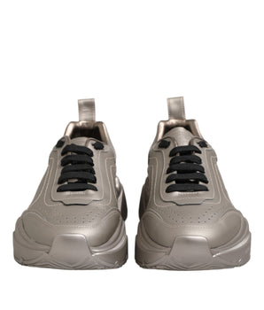 Dolce & Gabbana Silver DAYMASTER Leather Men Sneakers Shoes