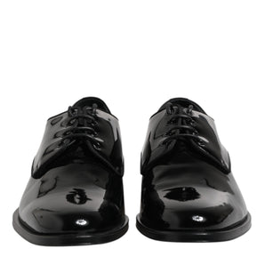 Dolce & Gabbana Black Patent Leather Derby Formal Dress Shoes