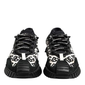 Dolce & Gabbana Black Logo Lace Up Low Top NS1 Sneakers Shoes