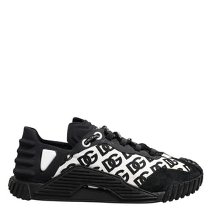 Dolce & Gabbana Black Logo Lace Up Low Top NS1 Sneakers Shoes