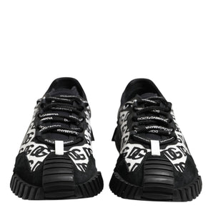 Dolce & Gabbana Black Logo Lace Up Low Top NS1 Sneakers Shoes