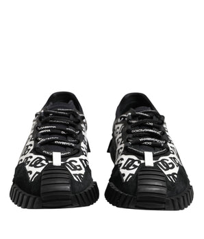 Dolce & Gabbana Black Logo Lace Up Low Top NS1 Sneakers Shoes
